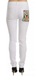 Dolce & Gabbana White Crystal Embellished Skinny Jeans